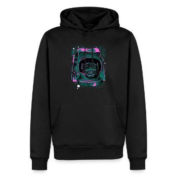 T-shirt rétro astronaute tête de singe - Funny Ape - Sweat à capuche Premium bio Homme - noir - Devant - Nico (187cm)