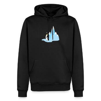 Gletscher mit Pinguin Vogel Tier Lebensraum T-Shirt - Männer Premium Bio Hoodie - Schwarz - Vorne - Nico (187cm)