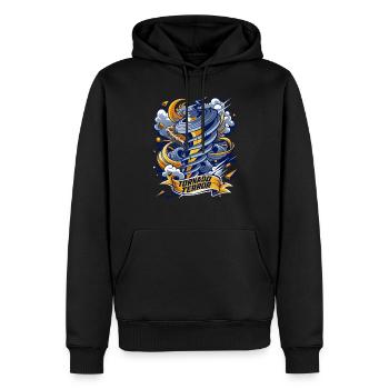 TERREUR DE LA TORNADE - Sweat à capuche Premium bio Homme - noir - Devant - Nico (187cm)
