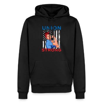 Union Strong Skilled Worker Labor Day - Men’s Premium Organic Hoodie - black - Front - Nico (187cm)