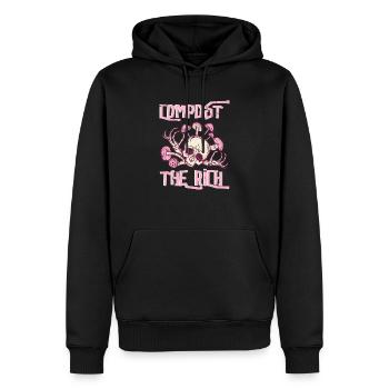 Kompostiere die Reichen " Compost the Rich " - Männer Premium Bio Hoodie - Schwarz - Vorne - Nico (187cm)