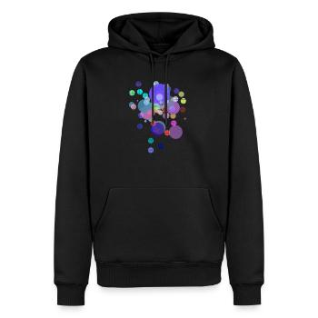 Boules à motifs - Couleurs de l’espace - Sweat à capuche Premium bio Homme - noir - Devant - Nico (187cm)