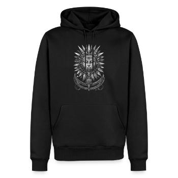 Inca Sun Geometric Silver - Men’s Premium Organic Hoodie - black - Front - Nico (187cm)