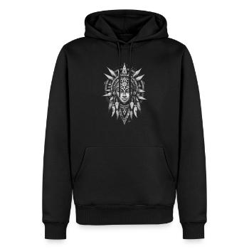 Geometrischer Inder - Silbernes Metall - Männer Premium Bio Hoodie - Schwarz - Vorne - Nico (187cm)