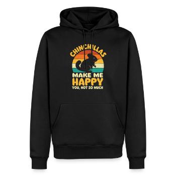 Les chinchillas me rendent heureux - Animal Lover - Sweat à capuche Premium bio Homme - noir - Devant - Nico (187cm)