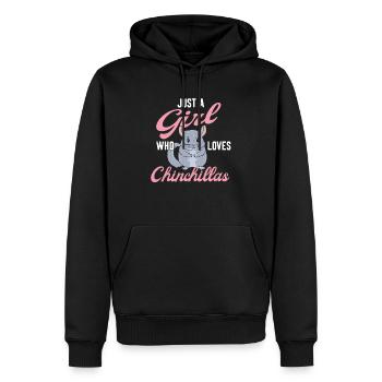 Nur ein Mädchen, das Chinchillas liebt - Animal Lover - Männer Premium Bio Hoodie - Schwarz - Vorne - Nico (187cm)