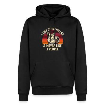 Ich mag Chinchillas & vielleicht 3 Leute - Männer Premium Bio Hoodie - Schwarz - Vorne - Nico (187cm)