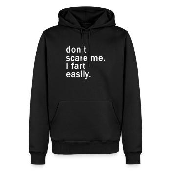 Don’t Scare Me I Fet Easily Funny - Sweat à capuche Premium bio Homme - noir - Devant - Nico (187cm)