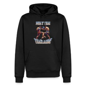 Muay thai , Boxe thaïlandaise - Sweat à capuche Premium bio Homme - noir - Devant - Nico (187cm)