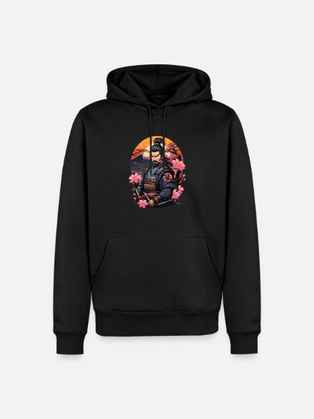Samurai Japan Cherry - Men’s Premium Organic Hoodie - black