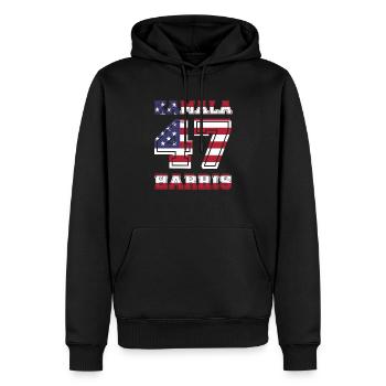 Kamala Harris, 47e présidente des États-Unis - Sweat à capuche Premium bio Homme - noir - Devant - Nico (187cm)