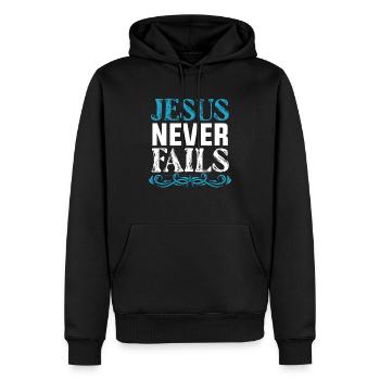 jesus god - Männer Premium Bio Hoodie - Schwarz - Vorne - Nico (187cm)