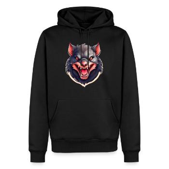 Wild angry animal Tasmanian devil mascot - Men’s Premium Organic Hoodie - black - Front - Nico (187cm)