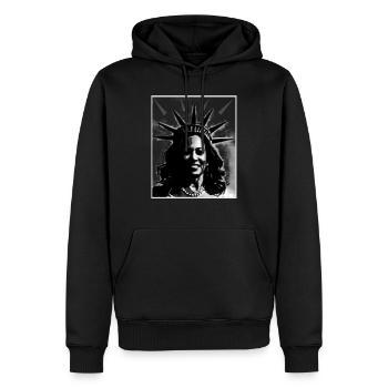 Kamala harris retro vintage - Männer Premium Bio Hoodie - Schwarz - Vorne - Nico (187cm)