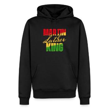Martin Luther King Journée MLK Mois de l’histoire des Noirs - Sweat à capuche Premium bio Homme - noir - Devant - Nico (187cm)