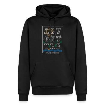 Aventure en plein air - Sweat à capuche Premium bio Homme - noir - Devant - Nico (187cm)