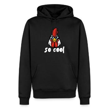 Rooster with Shades - Men’s Premium Organic Hoodie - black - Front - Nico (187cm)