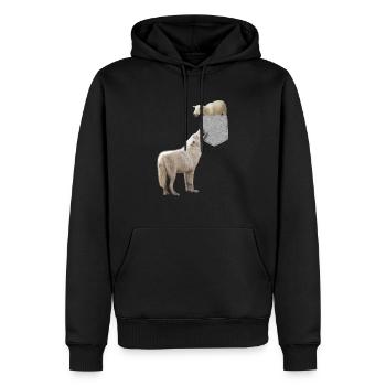 Wolf Greift Schaf In Deine Falsche Tasche Lustig - Männer Premium Bio Hoodie - Schwarz - Vorne - Nico (187cm)