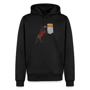Pferd, das Nach Heu In Ihrer Falschen Tasche Greift Lustig - Männer Premium Bio Hoodie - Schwarz - Vorne - Nico (187cm)