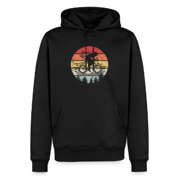 retro Radfahrer Fahrrad Mountain Bike Geschenk - Männer Premium Bio Hoodie - Schwarz - Vorne - Nico (187cm)