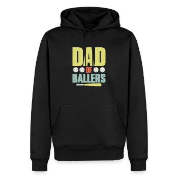 Dad Of Ballers Father Baseball - Männer Premium Bio Hoodie - Schwarz - Vorne - Nico (187cm)