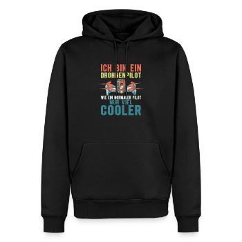 Ich bin ein Drohnenpilot RC Drohne Quadrocopter - Männer Premium Bio Hoodie - Schwarz - Vorne - Nico (187cm)
