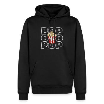 Pop Pop - Snack Fan Popcorn Lover Caramel Corn - Men’s Premium Organic Hoodie - black - Front - Nico (187cm)