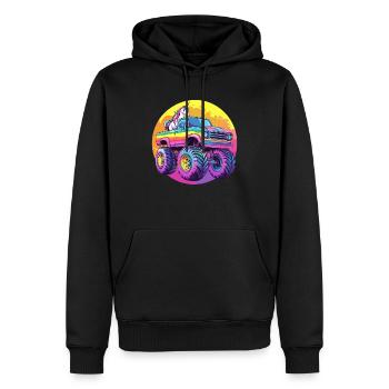 Monster Truck und Einhorn - Männer Premium Bio Hoodie - Schwarz - Vorne - Nico (187cm)