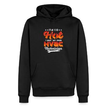 Avoir mon propre technicien CVC Installateur Technicien - Sweat à capuche Premium bio Homme - noir - Devant - Nico (187cm)