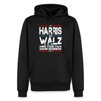 Tim Walz, vice-président Kamala Harris 2024 - Sweat à capuche Premium bio Homme - noir - Devant - Nico (187cm)