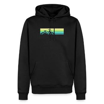 Fahrrad Vintage Radsport - Männer Premium Bio Hoodie - Schwarz - Vorne - Nico (187cm)
