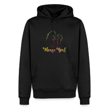 Horse Girl Riding Woman Horseback - Männer Premium Bio Hoodie - Schwarz - Vorne - Nico (187cm)