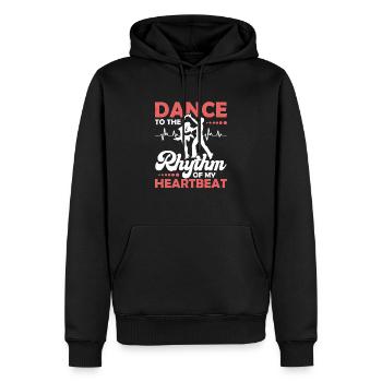 Danser au rythme de mon battement de cœur Musique latine Sa - Sweat à capuche Premium bio Homme - noir - Devant - Nico (187cm)
