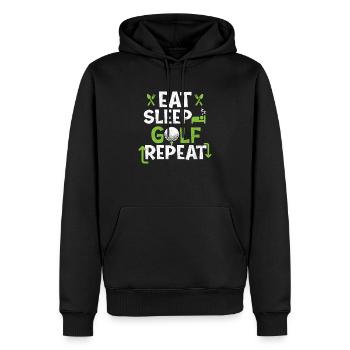 Eat Sleep Golf Repeat - Golf Lover Golfer - Men’s Premium Organic Hoodie - black - Front - Nico (187cm)