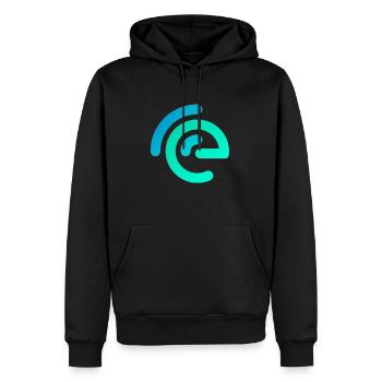 Digital Pulse - The Emblem of Connectivity - Männer Premium Bio Hoodie - Schwarz - Vorne - Nico (187cm)