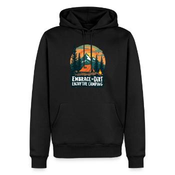 LA VIE EN CAMPING - Sweat à capuche Premium bio Homme - noir - Devant - Nico (187cm)