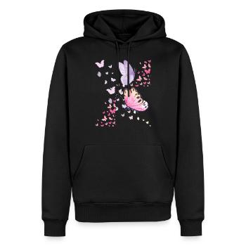butterfly - Sweat à capuche Premium bio Homme - noir - Devant - Nico (187cm)