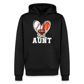 Ball Aunt Funny Baseball Football Basketball Aunt - Männer Premium Bio Hoodie - Schwarz - Vorne - Nico (187cm)