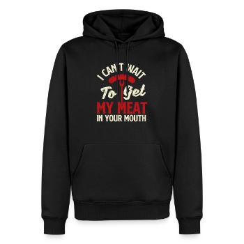 J’ai hâte d’avoir ma viande dans ta bouche - BBQ Hu - Sweat à capuche Premium bio Homme - noir - Devant - Nico (187cm)
