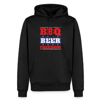 BBQ Bier Freiheit - Funny BBQ Pitmaster - Männer Premium Bio Hoodie - Schwarz - Vorne - Nico (187cm)