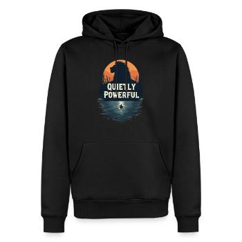 INTROVERTIERT - Männer Premium Bio Hoodie - Schwarz - Vorne - Nico (187cm)