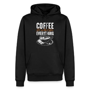 Coffee its what for Everything - Men’s Premium Organic Hoodie - black - Front - Nico (187cm)