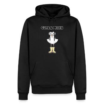 Möwe Guten Moin servus hello guten Morgen morschen - Männer Premium Bio Hoodie - Schwarz - Vorne - Nico (187cm)