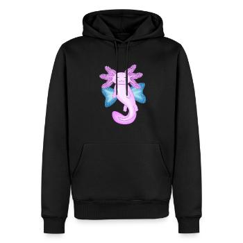 Engel Axolotl - Männer Premium Bio Hoodie - Schwarz - Vorne - Nico (187cm)