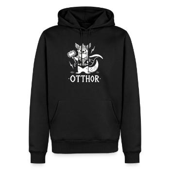 Otthor Otter Lustig Wikinger Wortspiel Wikinger Otter Odin - Männer Premium Bio Hoodie - Schwarz - Vorne - Nico (187cm)