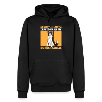 Drôle je ne peux pas border collie chien dire - Sweat à capuche Premium bio Homme - noir - Devant - Nico (187cm)