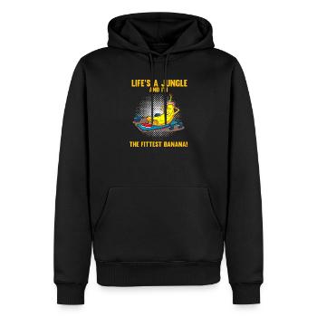 Lustiges fittest banana Fitness Gym Banane - Männer Premium Bio Hoodie - Schwarz - Vorne - Nico (187cm)