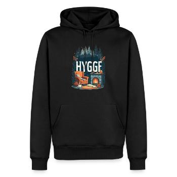 HYGGE - Sweat à capuche Premium bio Homme - noir - Devant - Nico (187cm)