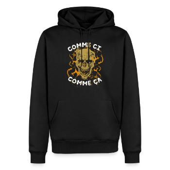 Comme ci comme ça Skull - Männer Premium Bio Hoodie - Schwarz - Vorne - Nico (187cm)