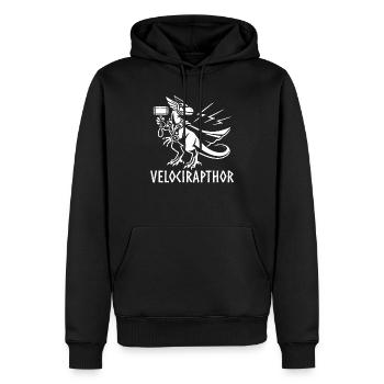 Raptor Rapthor Lustige Wikinger Wikinger Velociraptor - Männer Premium Bio Hoodie - Schwarz - Vorne - Nico (187cm)